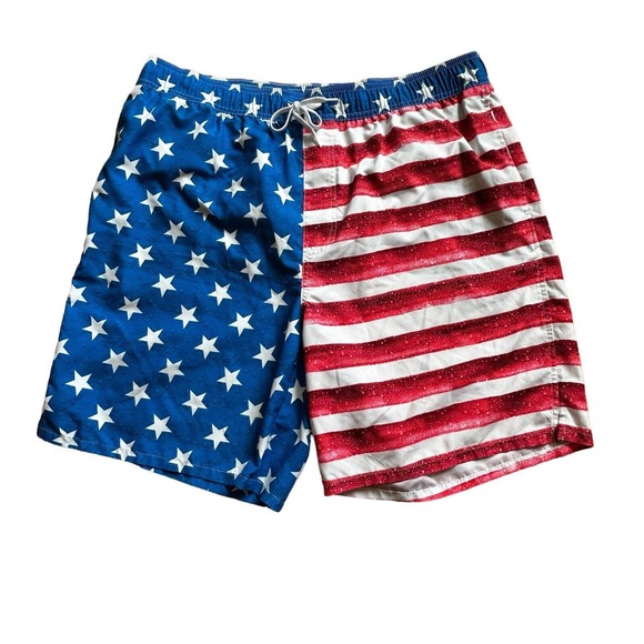 Old Navy Other - OLD NAVY Men’s U.S. Flag Patriotic Swim Trunks Shorts Size XL